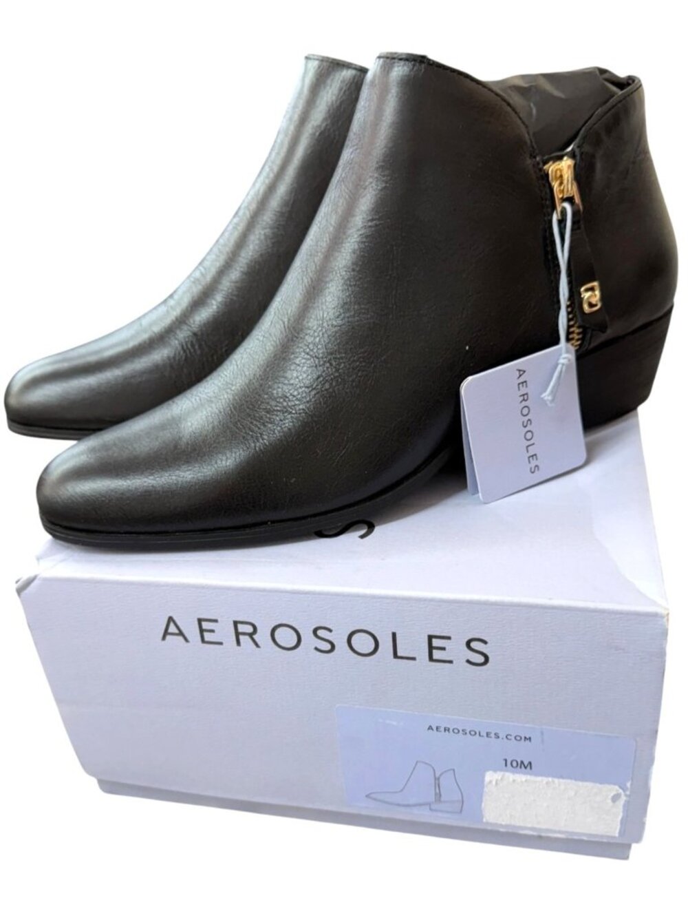 Aerosoles Collaroy Black Ankle Boots Women’s Size 10M New In Box
